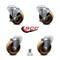 Service Caster 4 Inch High Temp Phenolic Wheel Swivel Bolt Hole Caster Set with 2 Brake SCC SCC-BH20S414-PHRHT-2-TLB-2 - alternate 6